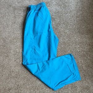 Luv Scrubs Blue Drawstring Bootcut Flare Women’s Scrub Pants, Medium Petite
